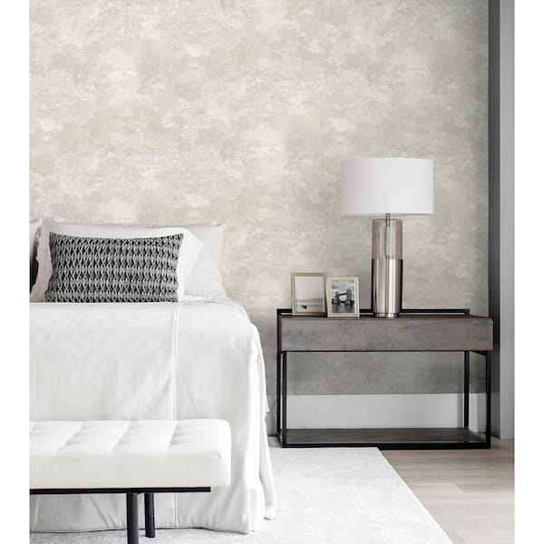 56 sq. ft. Metallic Cloud Farnham Faux Stucco Unpasted Paper Wallpaper Roll