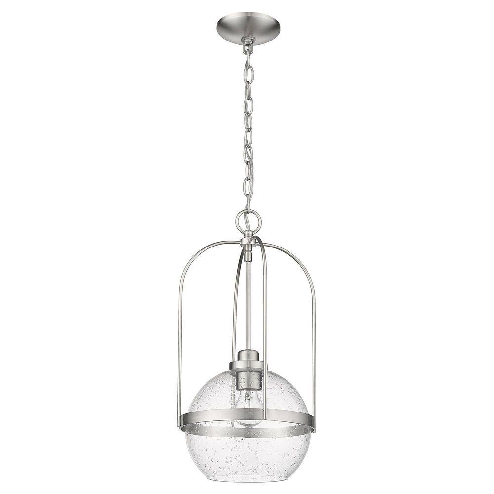 Devonshire Classic Globe Pendant in Brushed Nickel with Seeded Glass
