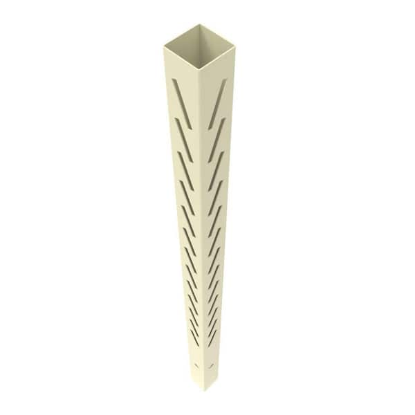 Barrette Outdoor Living Louvered 6 in. x 6 in. x 102 in. Sand Inside Vinyl Fence Corner Post