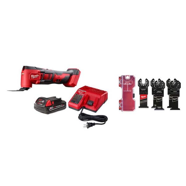 M18 18V Oscillating Multi-Tool Kit w/ 2Ah Battery, Charger with NITRUS OMT 5-Pc Blade Kit