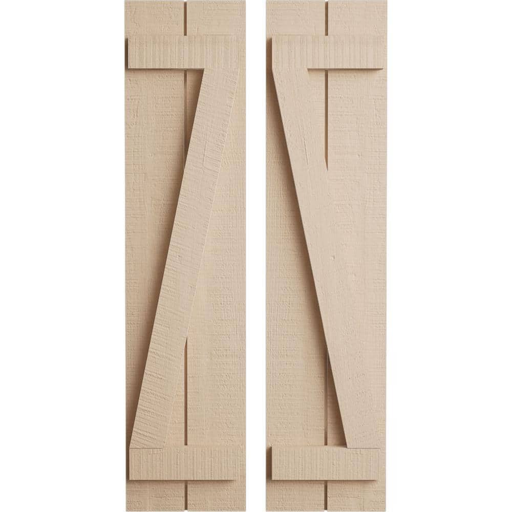11 in. x 72 in. Timberthane Polyurethane 2-Board Joined Board-n-Batten Rough Cedar Faux Wood Shutters w/Z-Board Pair price history on PriceWatchPro