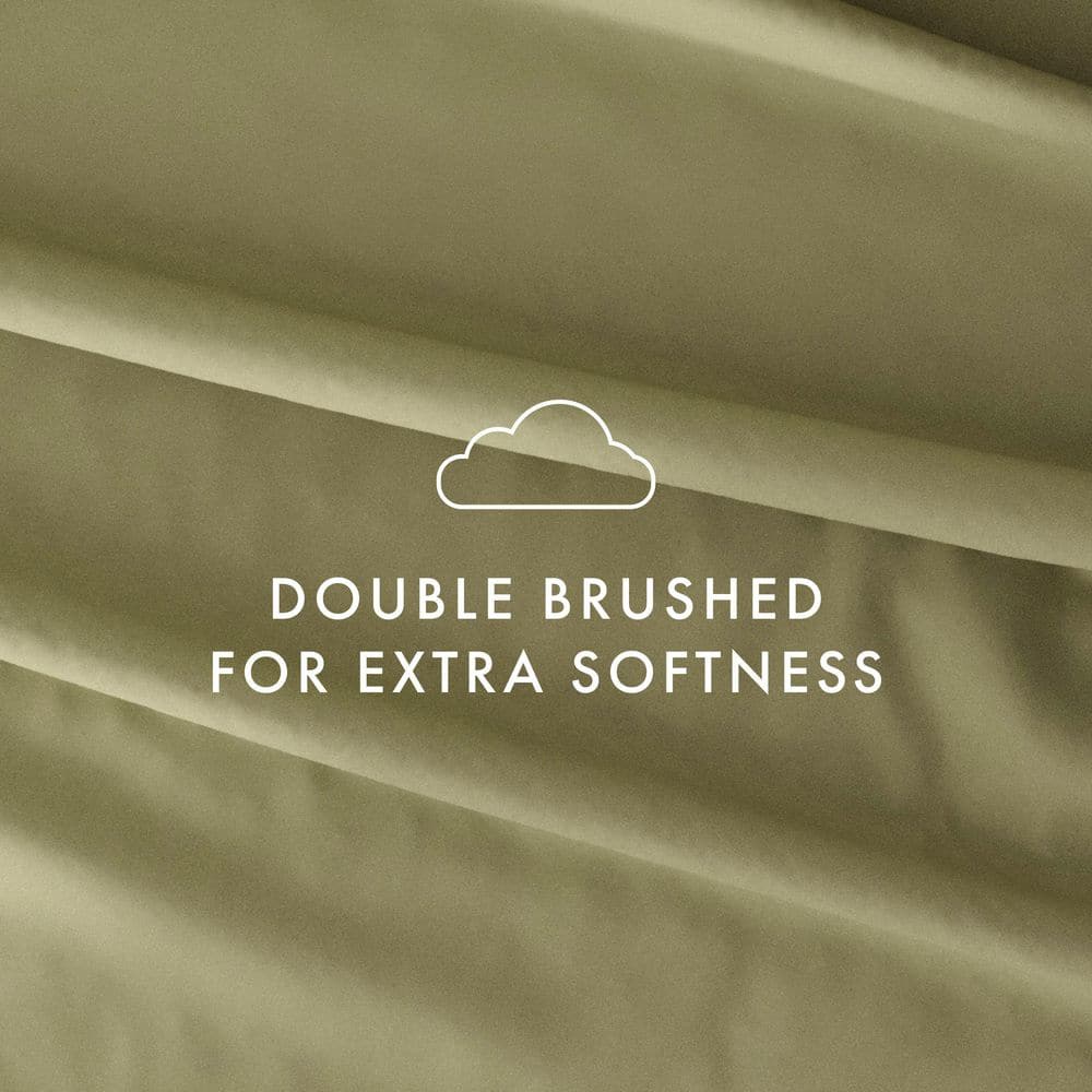 Sage Solid Full Size Microfiber Bed Sheet Set