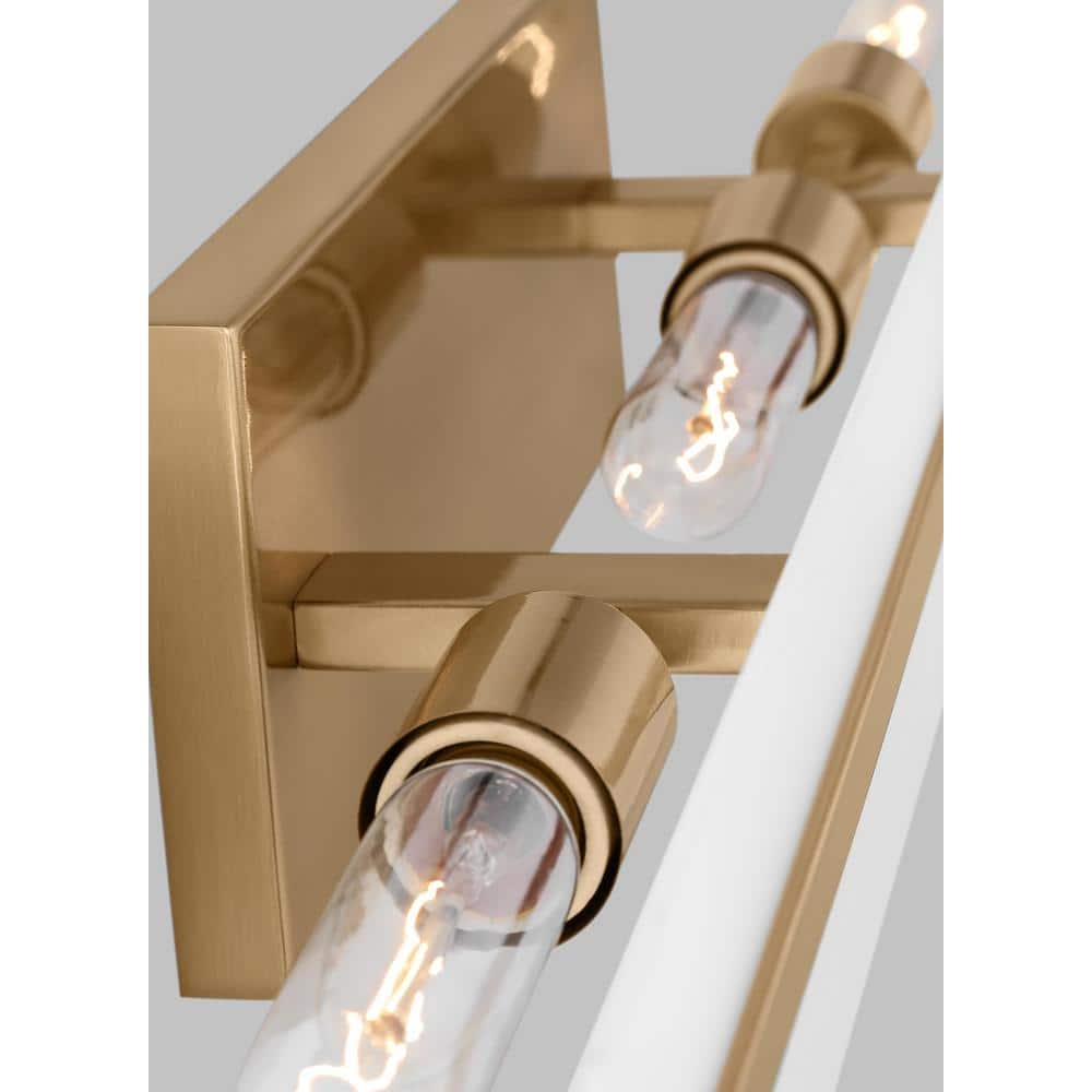 Satin Brass 3-Light Outdoor Cylinder Wall Sconce