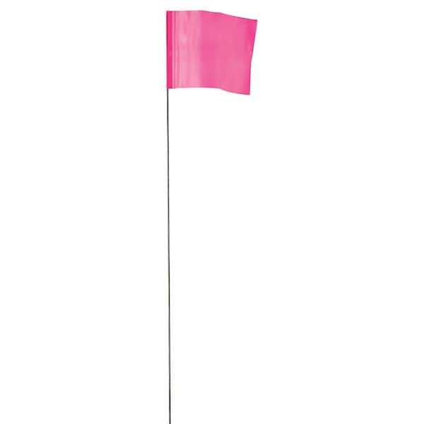 3.5 in. x 2.5 in. Pink Stake Flags (100-Pack)