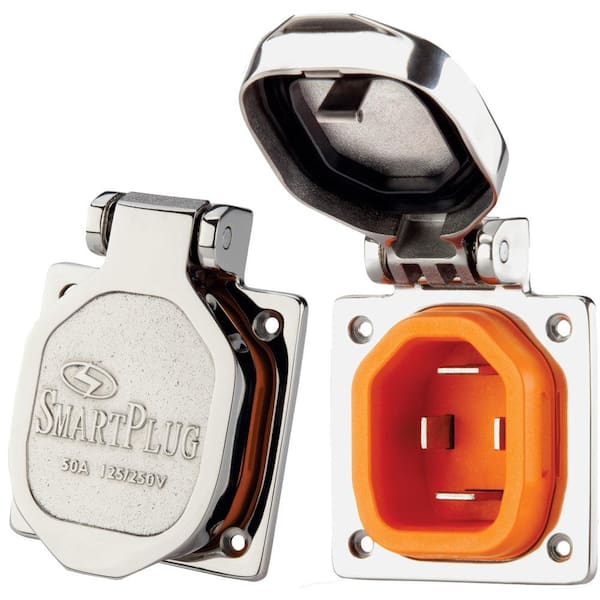 SmartPlug Stainless Steel Inlet and Cover Assembly - 50 Amp
