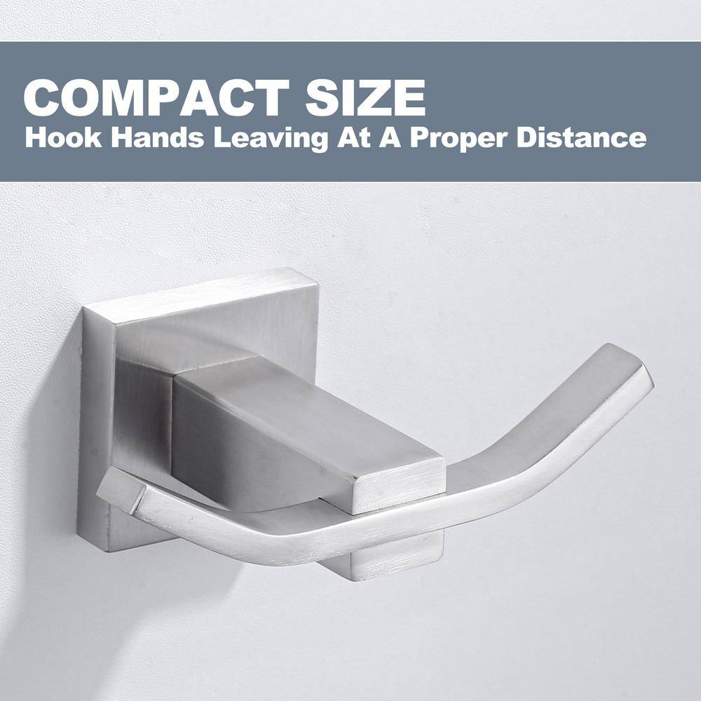 Brushed Nickel Wall Mounted Double Towel Hook