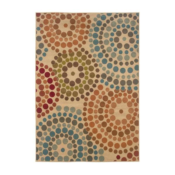 Noble House Wilfred Multi-Colored 5 ft. x 8 ft. Contemporary Abstract Polka Dots Indoor Rug