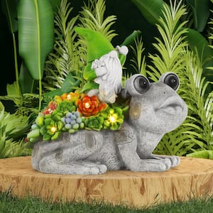 Solar Powered Decorative Lamp, Frog Elf Resin Decorative Lamp, Garden, Lawn, Patio, Yard Decoration.