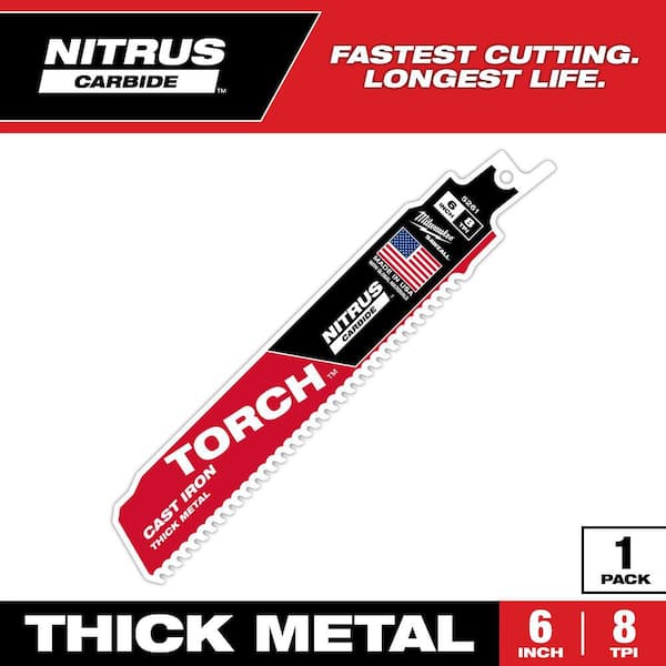 Milwaukee 6 in. 8 TPI TORCH Nitrus Carbide Teeth Metal Cutting