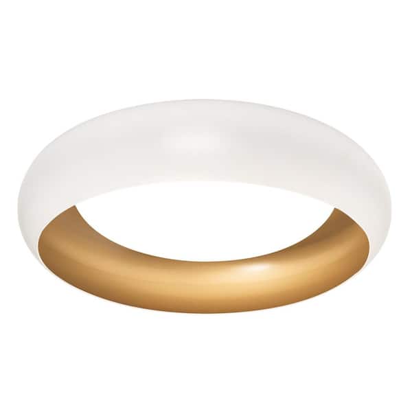 AFX Kayce 4.1 in. 1-Light White/Gold Flush Mount