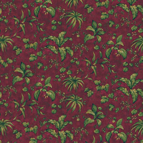 The Wallpaper Company 56 sq. ft. Purple And Green Tropical Trail Wallpaper