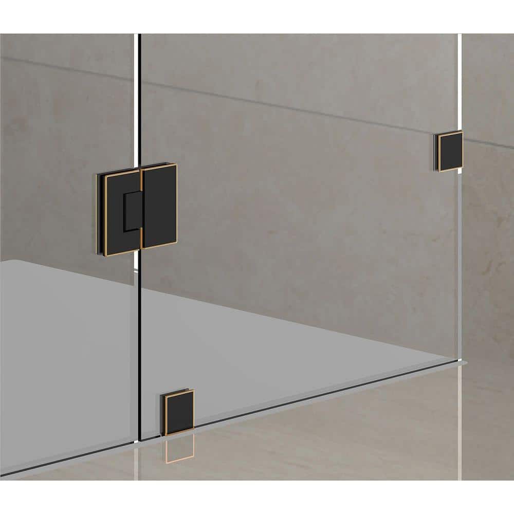 Avalux Oil Rubbed Bronze Frameless Clear Glass Pivot Shower Enclosure