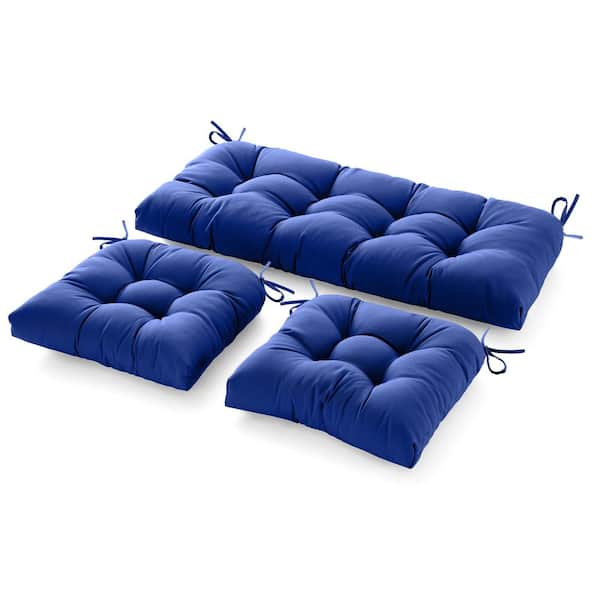 BLISSWALK Deep Seat High Back Chair Cushions Outdoor Replacement Patio Seating Cushions, Seat 24"L x 24"W x 6 in. H, Classic Blue