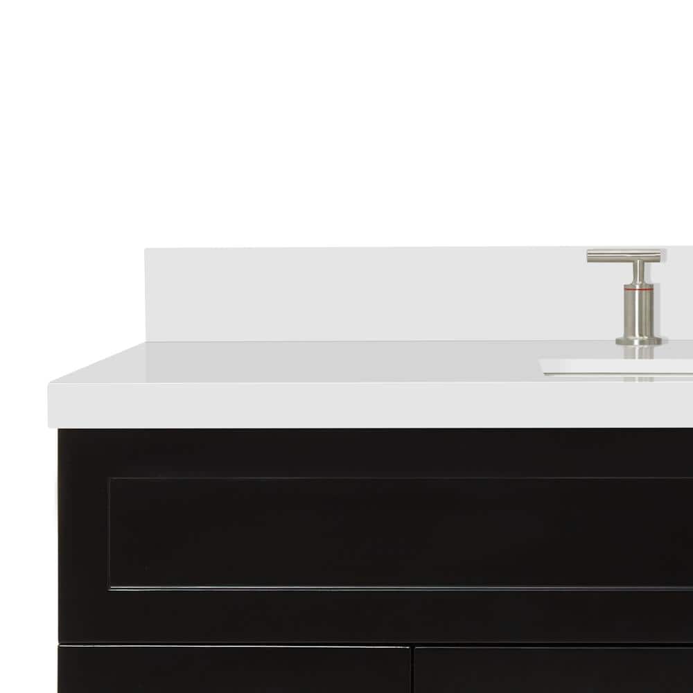 Hamlet 55" Black Vanity with White Quartz Top
