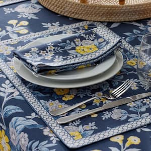 Palmeros 70 in. x 120 in. Navy Tablecloth