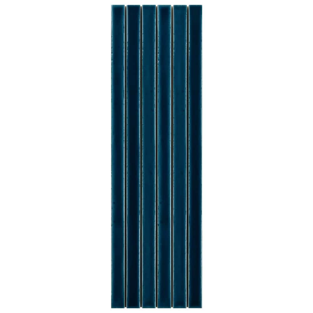 Sapphire Blue Glossy Ceramic Mosaic Wall Tile Sheet