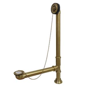 Vintage Claw Foot 1-1/2 in. O.D. Brass Leg Tub Drain, Brushed Brass
