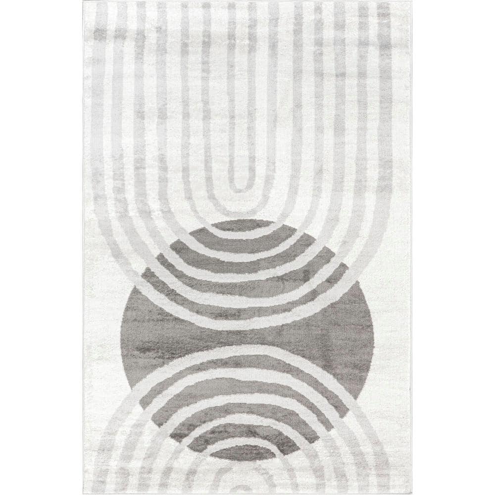 nuLOOM Shandra Abstract Sky Gray 5 ft. x 8 ft. Modern Area Rug LPBL20C ...
