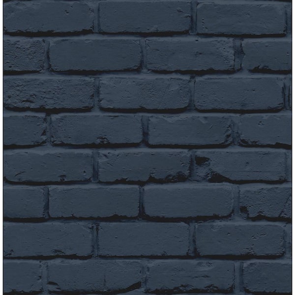 Fine Decor Alpin Blue Painted Brick Non-Pasted Wallpaper, 56.4 sq. ft.