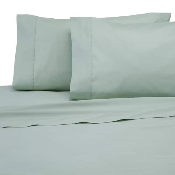 Modern Living Modern Living 4-Piece Light Sage Solid 300 Thread Count Cotton Queen Sheet Set