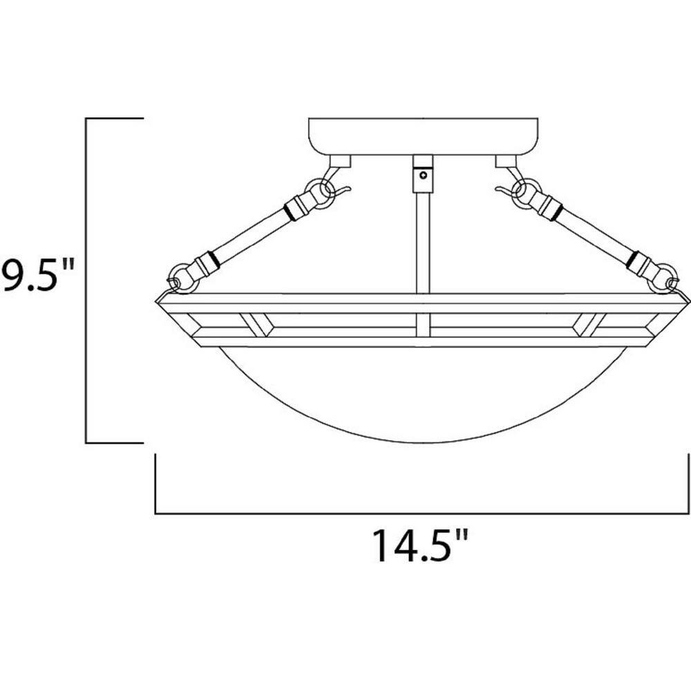Oil Rubbed Bronze and Glass 2-Light Semi-Flush Mount