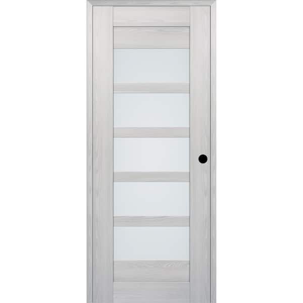 Belldinni 32 in. x 84 in. 07-07 Left-Hand 5-Lite Frosted Glass Ribeira Ash Composite DIY-Friendly Single Prehung Interior Door