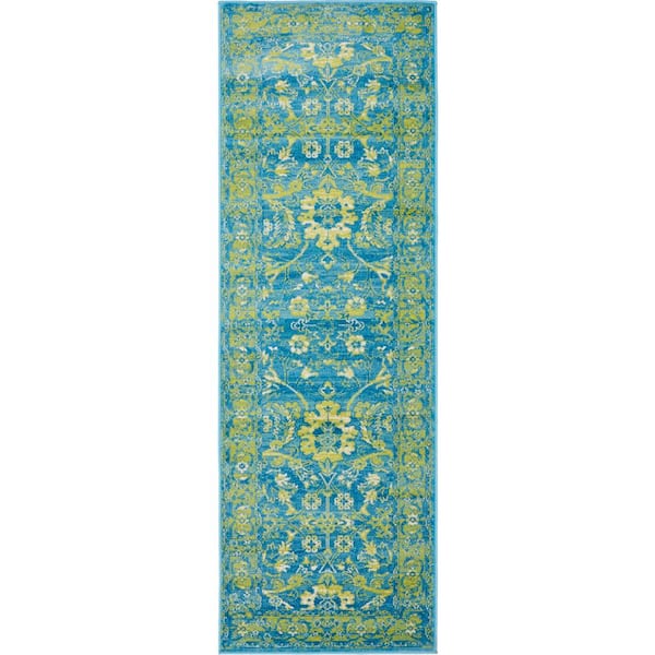 Unique Loom Imperial Ottoman Blue 2' 0 x 6' 0 Runner Rug