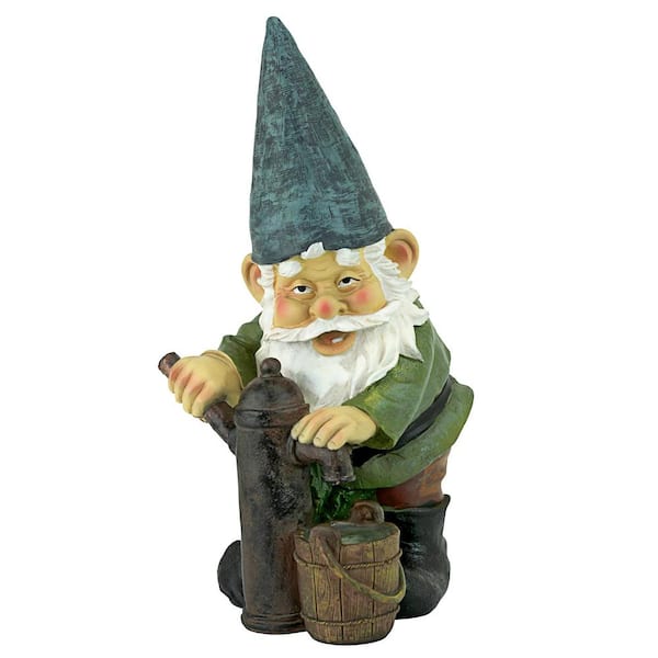 Design Toscano 12 in. H Water Pump Pete Garden Gnome Statue