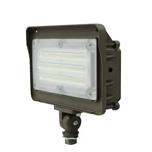 250-Watt Equivalence 120-Degree Bronze Integrated LED Outdoor Flood Light Dusk to Dawn 5000K Waterproof IP65