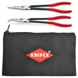 11 in. Extra Long Straight and Angled Needle Nose Pliers Set with Storage Pouch