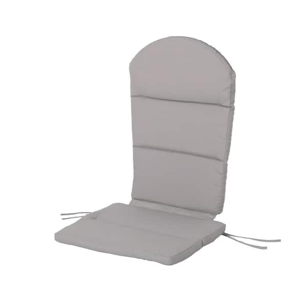 20 x 30 Water-Resistant Fabric Outdoor Adirondack Chair Cushion with High Back and Straps in Grey