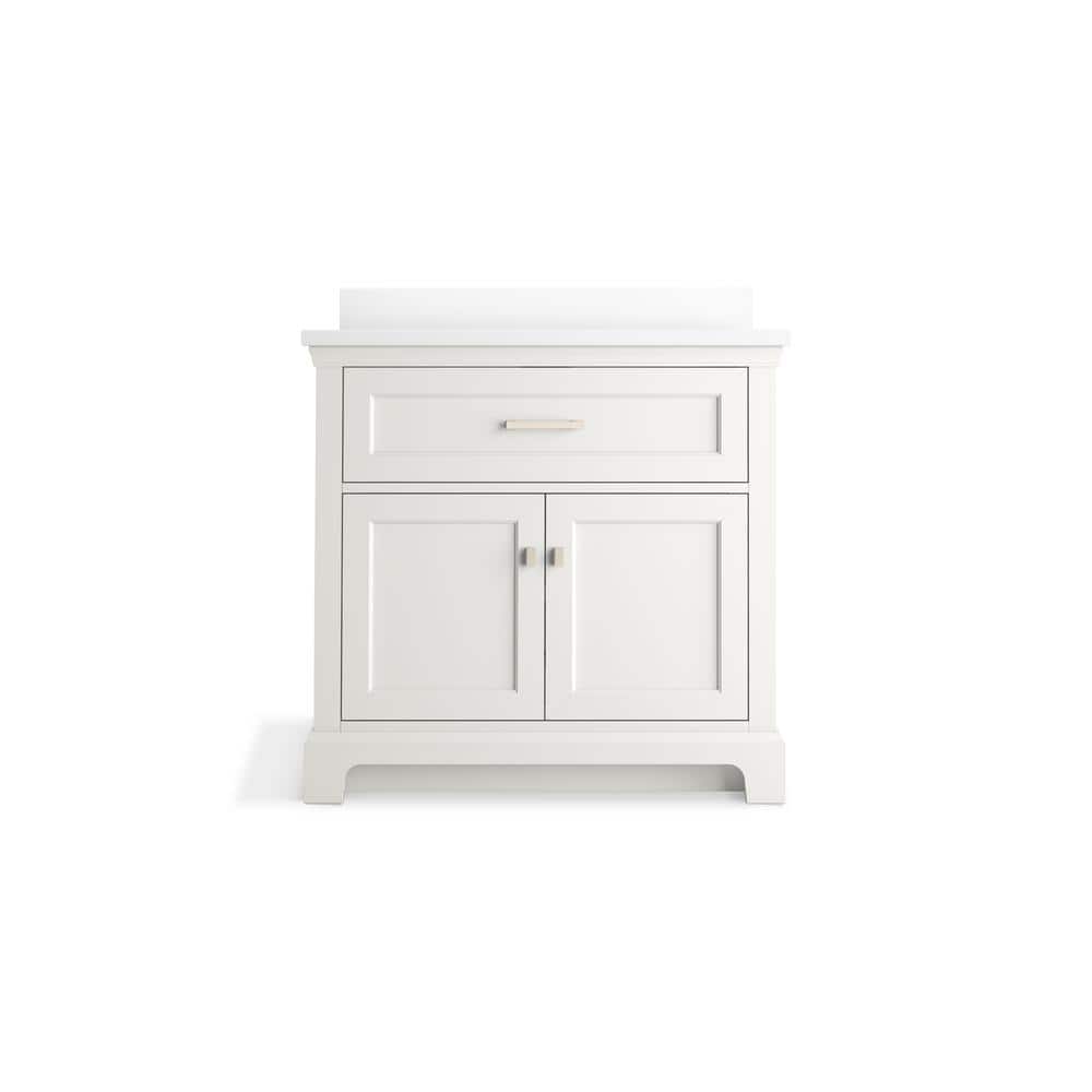 Charlemont 36-Inch White Bathroom Vanity with Quartz Top