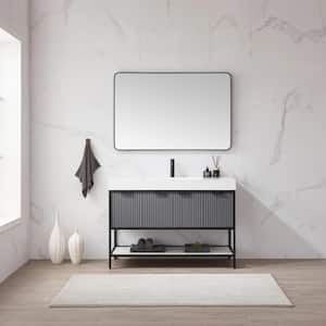 Marcilla 48 in. W x 20 in. D x 34 in. H Single Sink Bath Vanity in Grey with White Integral Sink Top