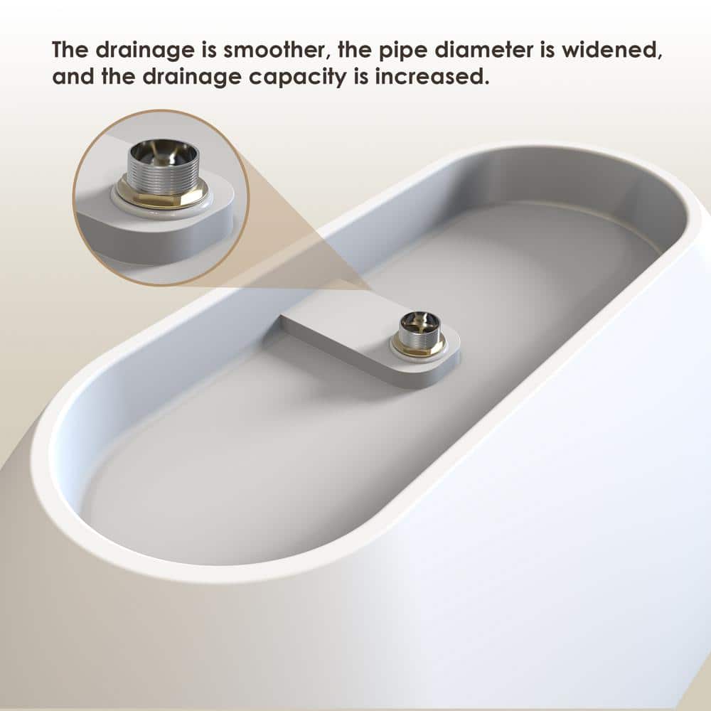 Ryder 69'' Matte White Solid Surface Freestanding Oval Bathtub
