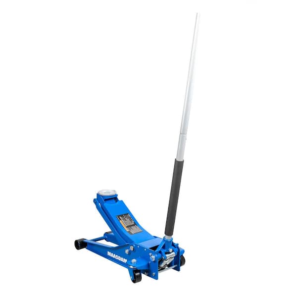 Maasdam 3-Ton Low Profile Floor Jack with Quick Lift in Blue