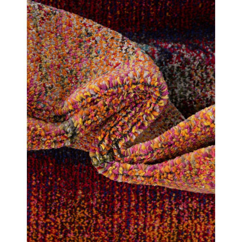 Hyacinth Abstract Blue and Orange 9' x 12' Synthetic Area Rug