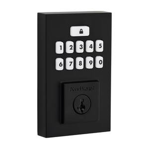 SmartCode 260 Contemporary Matte Black Keypad Single Cylinder Electronic Deadbolt Featuring SmartKey Security