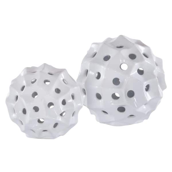 SAFAVIEH Ovis 6.65 in. Glazing White Decorative Vase (Set of 2)