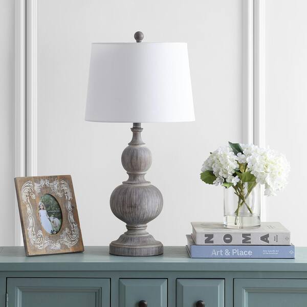 grey wooden table lamp