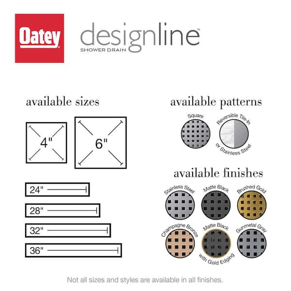 Designline Square 2.68 in. H x 4 in. D Gunmetal Gray Stainless Steel Decorative Drain Cover