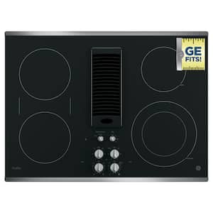 Profile 30 in. Radiant Electric Downdraft Cooktop in Stainless Steel with 4 Elements with Rapid Boil Technology