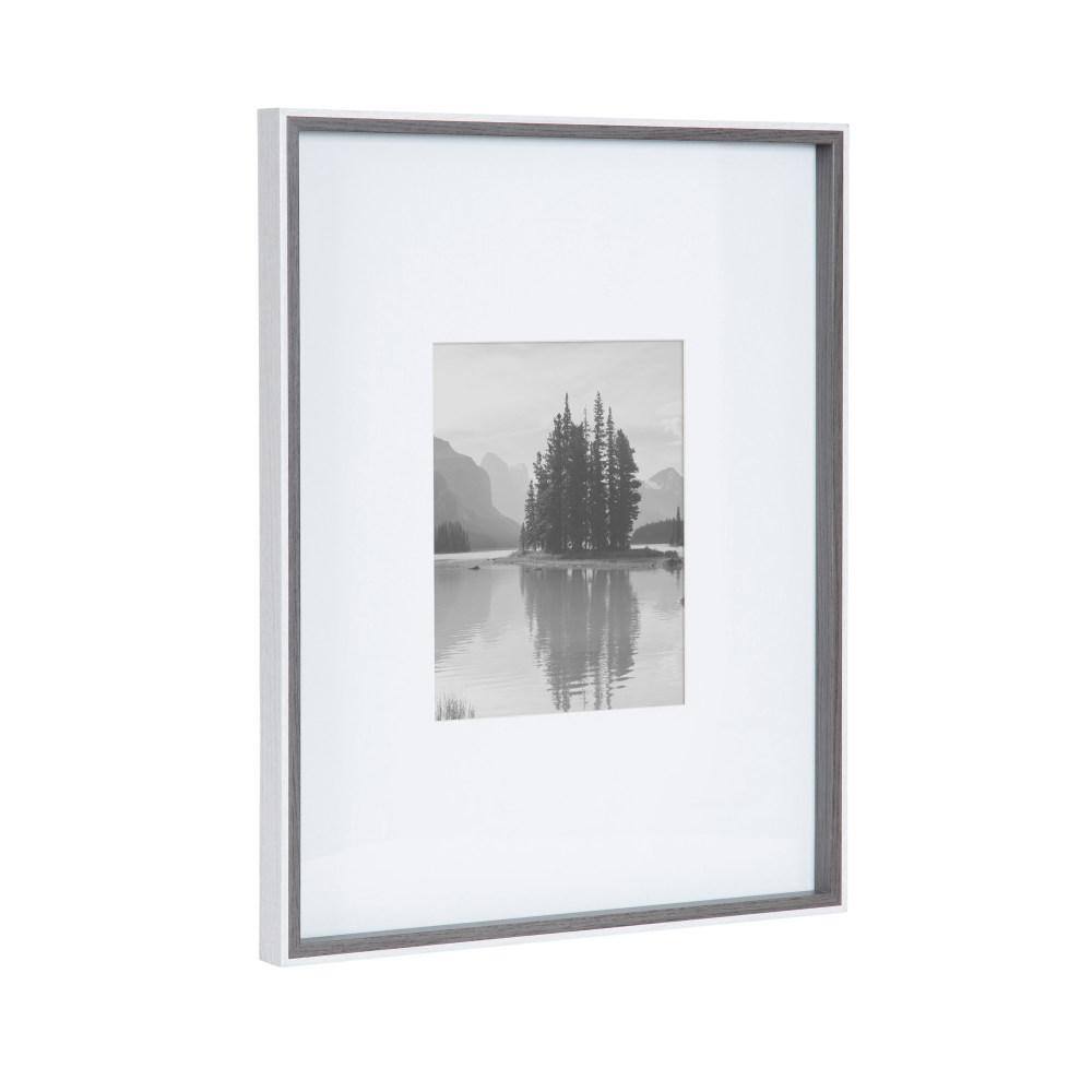 Gray and White Wood 16x20 Matted Photo Frame Set