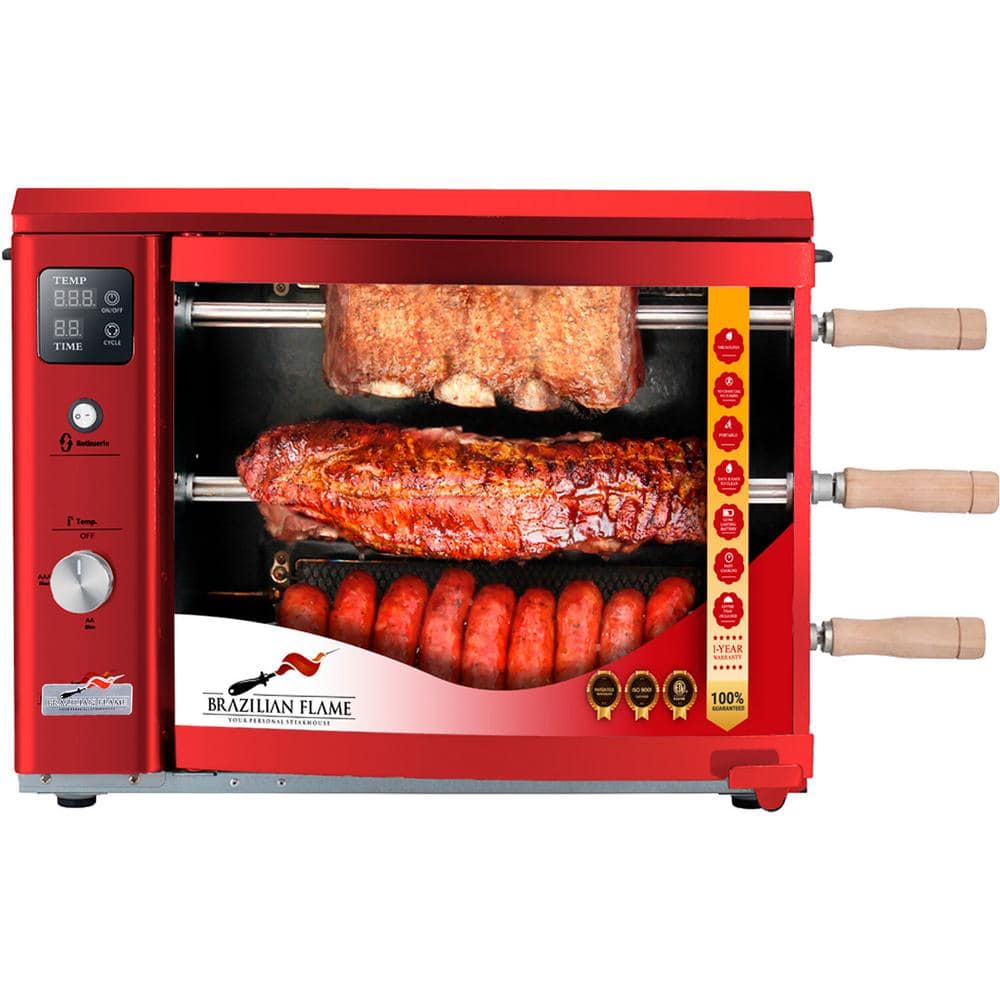 Infrared Smokeless Indoor Grill with Rotisserie Kit, Indoor BBQ Portable  Electric Grill Kebab Skewers 