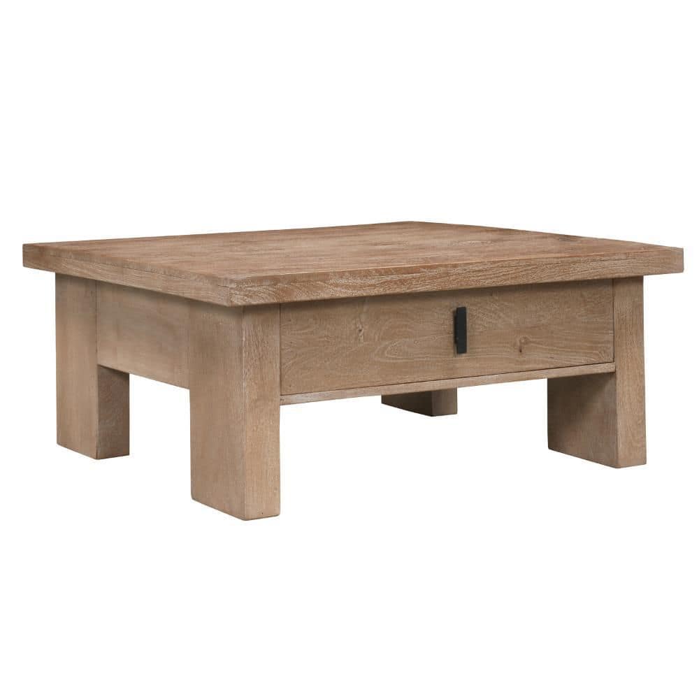 Les 36 in. Matte Brown and Black Square Wood Coffee Table with Panel Legs and 2 Storage Drawers price history on PriceWatchPro