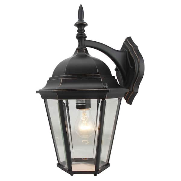 Unbranded Jimvie Black Outdoor Hardwired Lantern Sconce