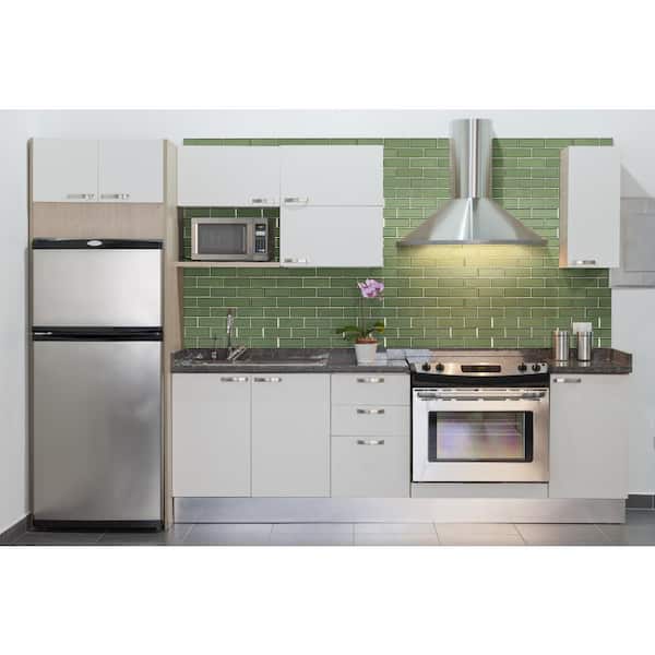 Evergreen Beveled Subway 12 in. x 12 in. x 0.31 in. Glass Mesh-Mounted Mosiac Wall Tile (9.6 sq. ft./Case)