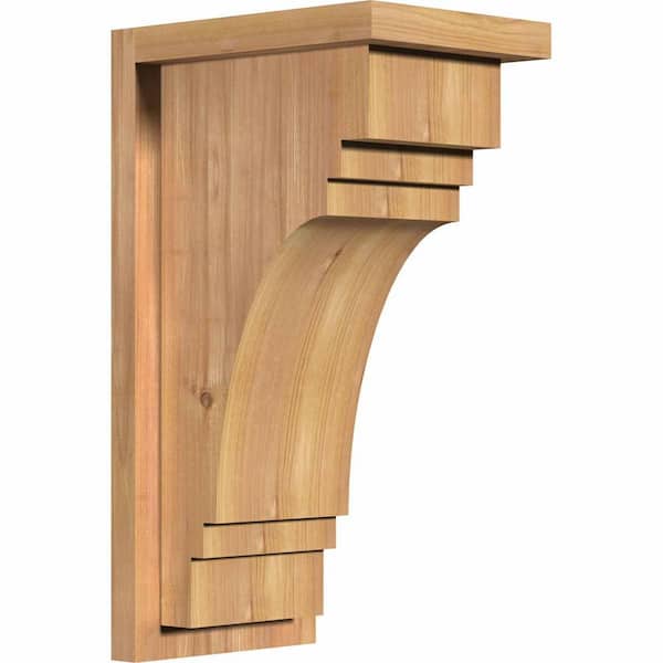 Ekena Millwork 7-1/2 in. x 10 in. x 18 in. Western Red Cedar Pescadero Smooth Corbel with Backplate