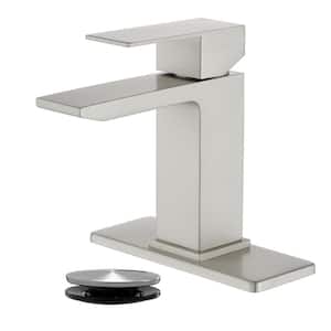 UKISHIRO Single Handle Single Hole Bathroom Faucet with Deck Plate ...