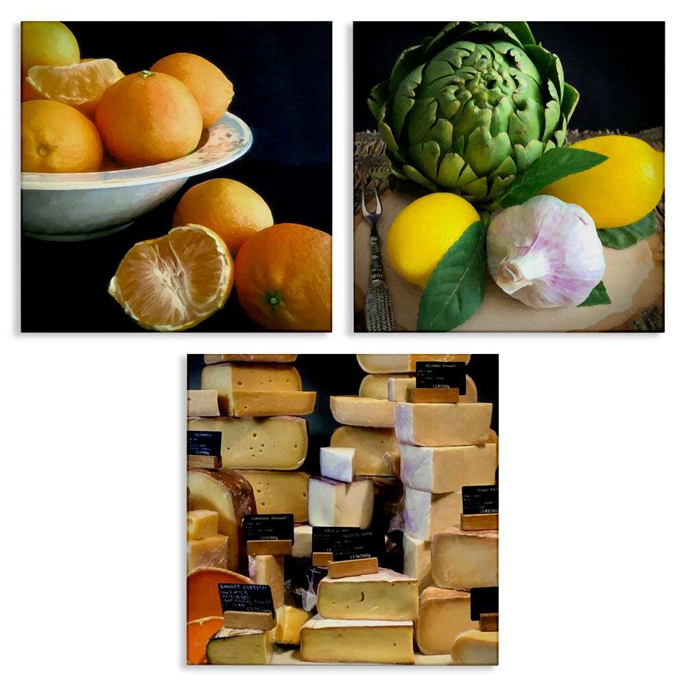 Vegetables & Cheeses Still Lifes by Graffi*tee Studios 3 Pieces Unframed Food Graphic Art Print 17 in. x 17 in. price history on PriceWatchPro