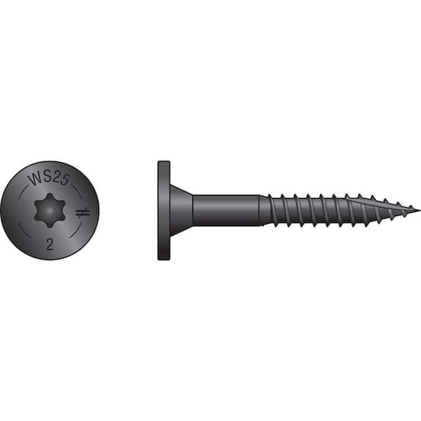 Outdoor Accents 0.250 in. x 2 in. T40 6-Lobe, Low Profile Head, Black Structural Wood Screw (50-Pack)